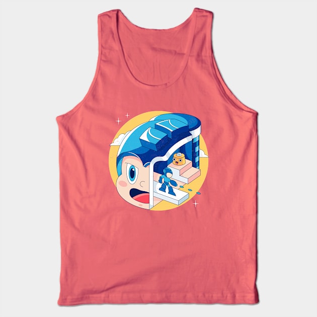 The Blue Bomber Head Tank Top by logozaste